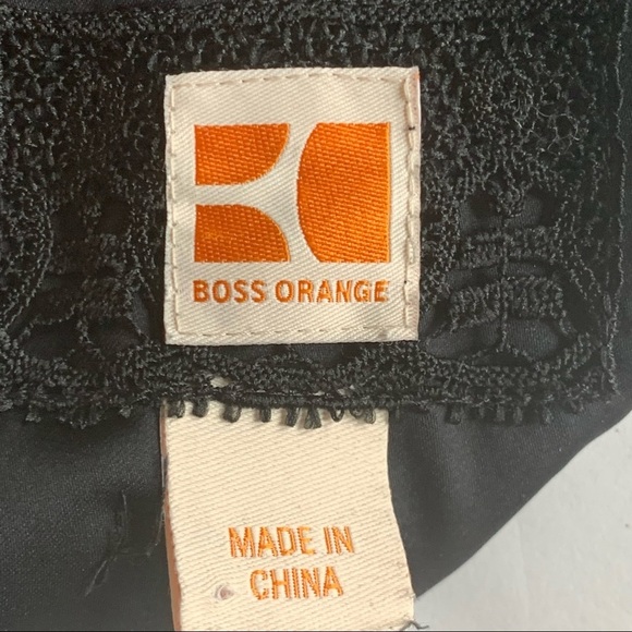 HUGO BOSS Orange Amirella Silk Blend Zip Back Black Dress Long Sleeve Size 8 - Picture 2 of 16